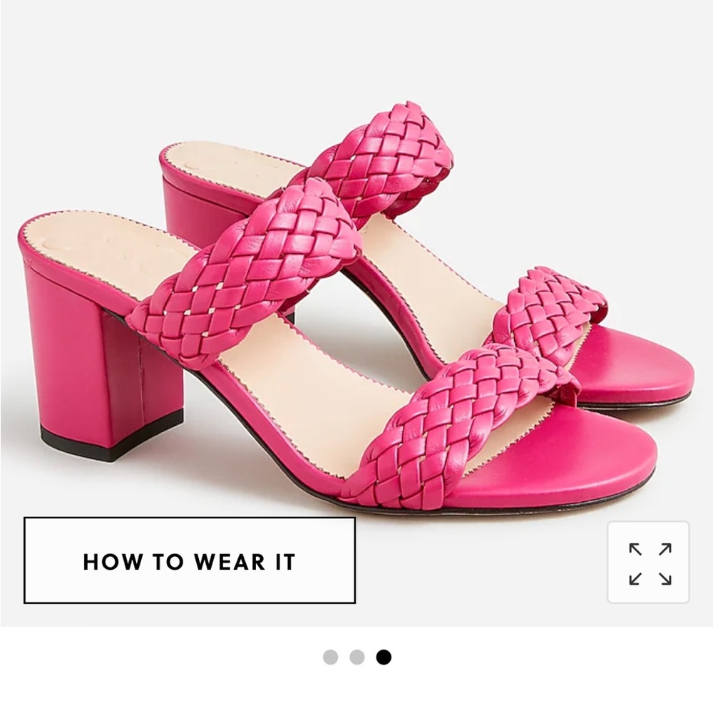 J Crew Lucie braided-strap sandals in Italian leather